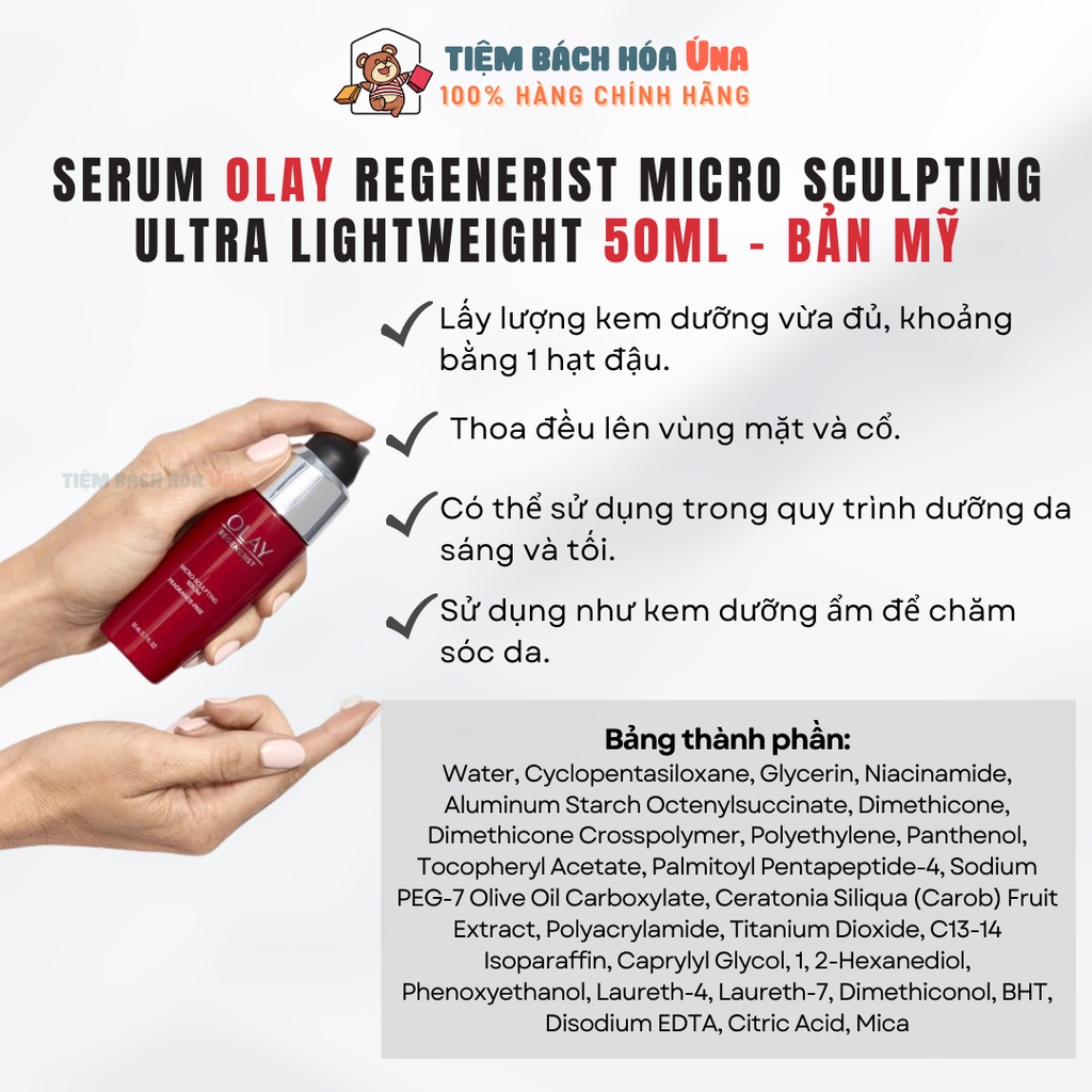 Serum tinh chất dưỡng da chống lão hoá Olay Regenerist Miro Sculpting Serum 50ml bản Mỹ