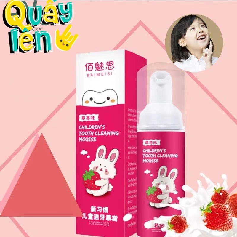 ( Có thể muốt ) XỊt răng miệng tạo bọt vị dâu và cam, vệ sinh răng miệng cho bé