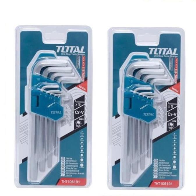 Total Bộ lục giác đầu bằng 1.5-10mm 9 chi tiết hệ mét THT106191
