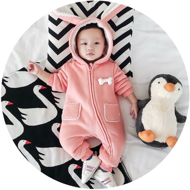 BODY NỈ LÓT LÔNG TAI THỎ BABYCITY CHO BÉ