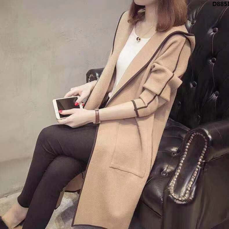 Áo Khoác Len Cardigan Dày Dáng Dài Tay Dài Có Mũ Trùm Kiểu Hàn Quốc Thời Trang Thu Đông Cho Học Sinh