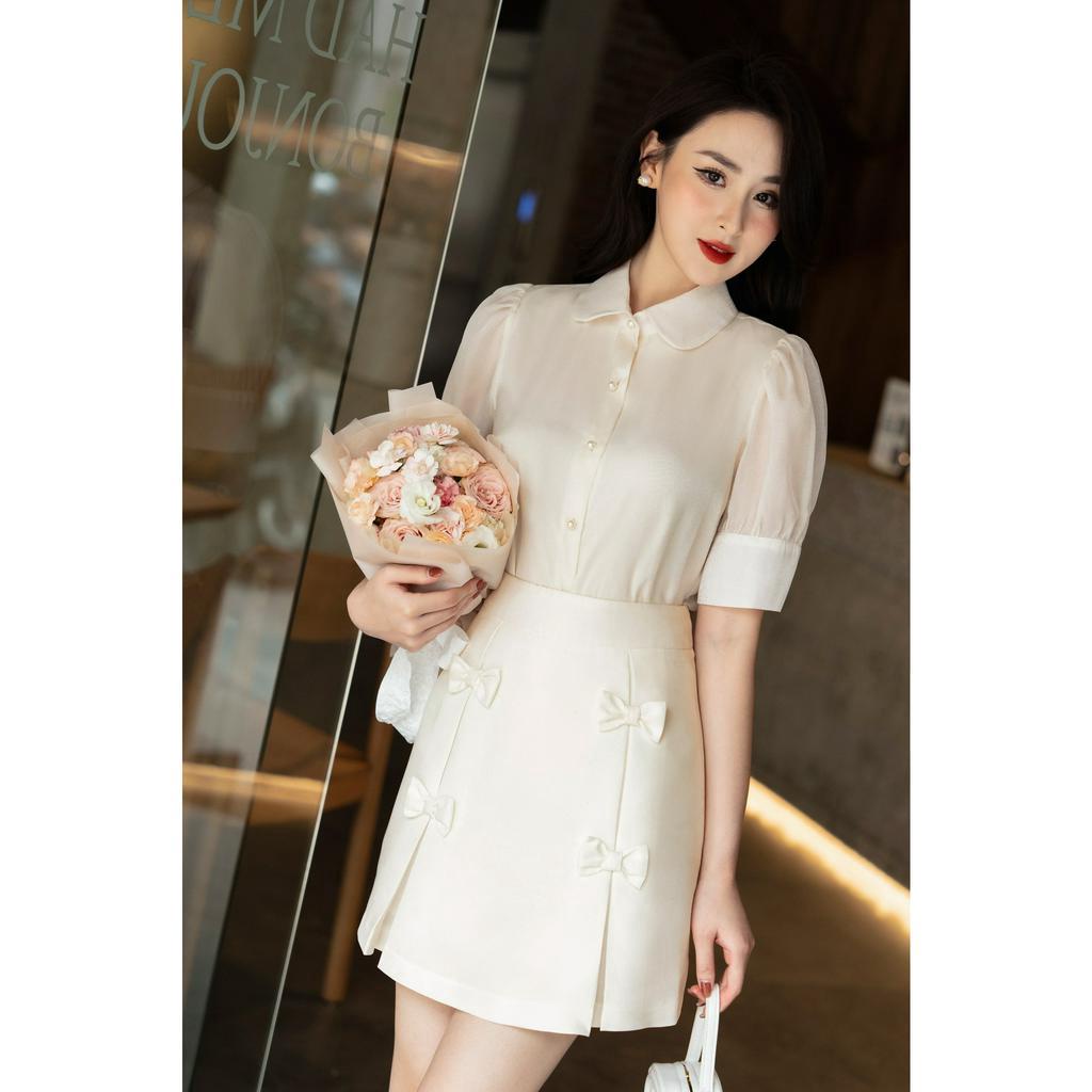 Sơ mi cổ sen tay cộc măng sec TIINSTORE AHN740