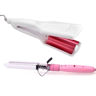 Combo máy dập sóng nước + máy uốn xoăn