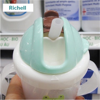 Cốc ống hút Richell Mugtre xanh 200ml