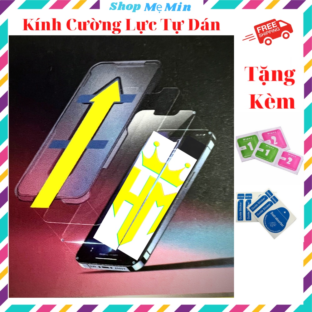 Kính cường lực iphone King Kong khung dán tự động cho Xsmax / 11 / 12 / 13 14 Pro Max ,Hiểu Minh official