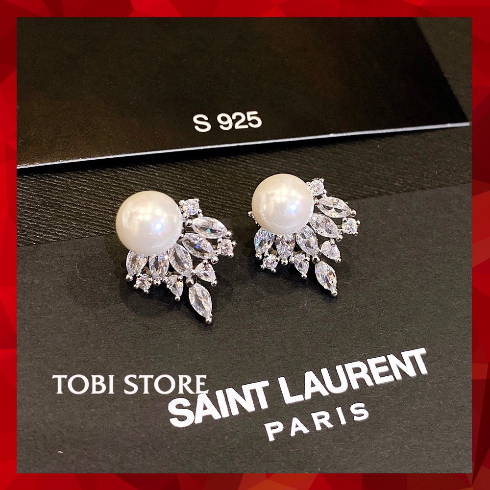 [Không đen gỉ] Khuyên tai bạc thật S925 hàng xưởng dáng nụ gắn đá KB37