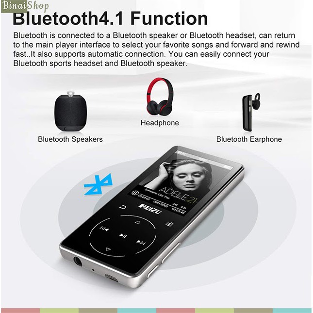 [Mã ELHACE giảm 4% đơn 300K] Máy nghe nhạc Lossless Bluetooth 4.1 Ruizu D16