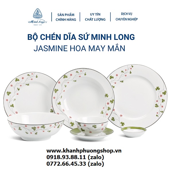 Bộ tô chén dĩa sứ Hoa May Mắn sứ Minh Long 11 món - tô chén dĩa sứ hoa may mắn sứ minh long