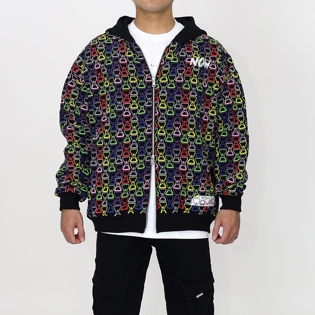 Áo khoác nỉ NEEDS OF WISDOM Multicolor Puff Zip Hoodie