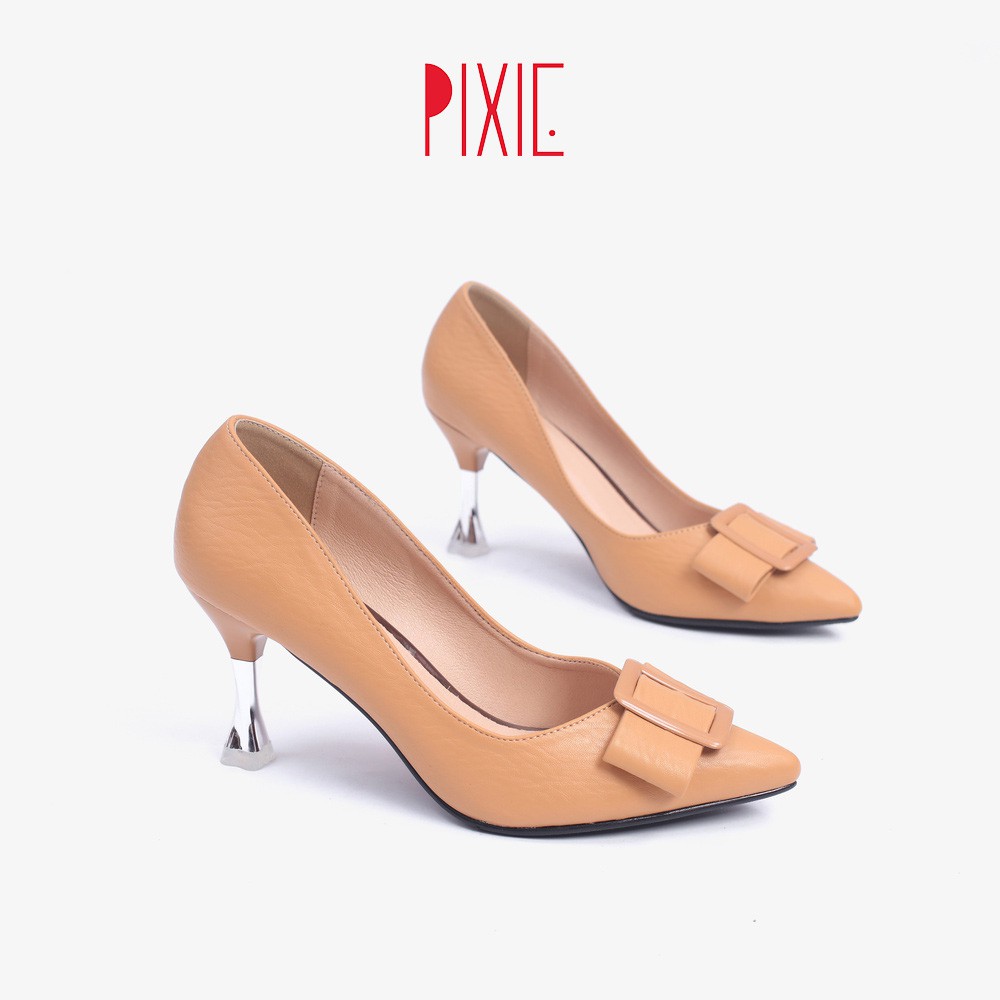 Giày Cao Gót 7cm Gót Nhọn Khoá Vuông Pixie X649