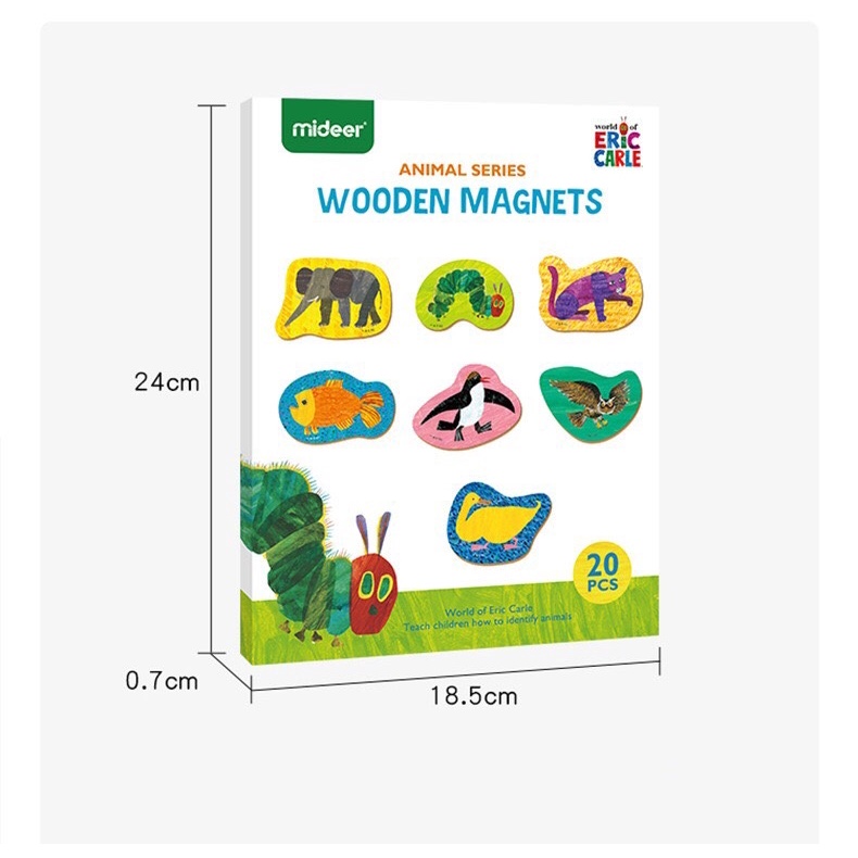 Bộ nam châm gỗ động vật Mideer cho bé 1+ - Wooden Magnet Animals