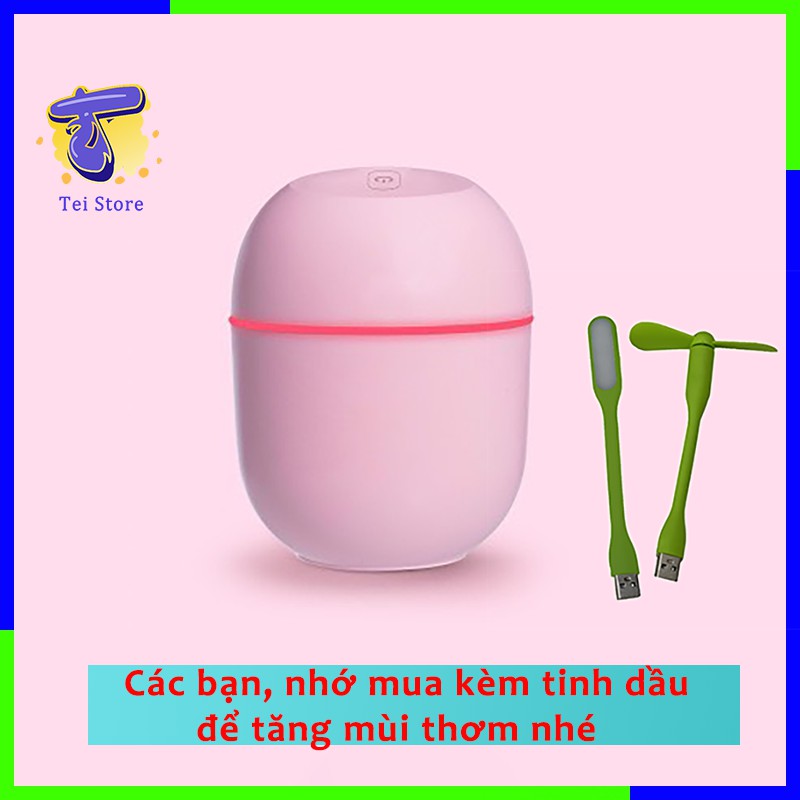 Máy Phun Sương - Máy Xông Tinh Dầu [ Kèm Combo Đèn,quạt USB ] Tạo ẩm không khí DX06 - Tei Store