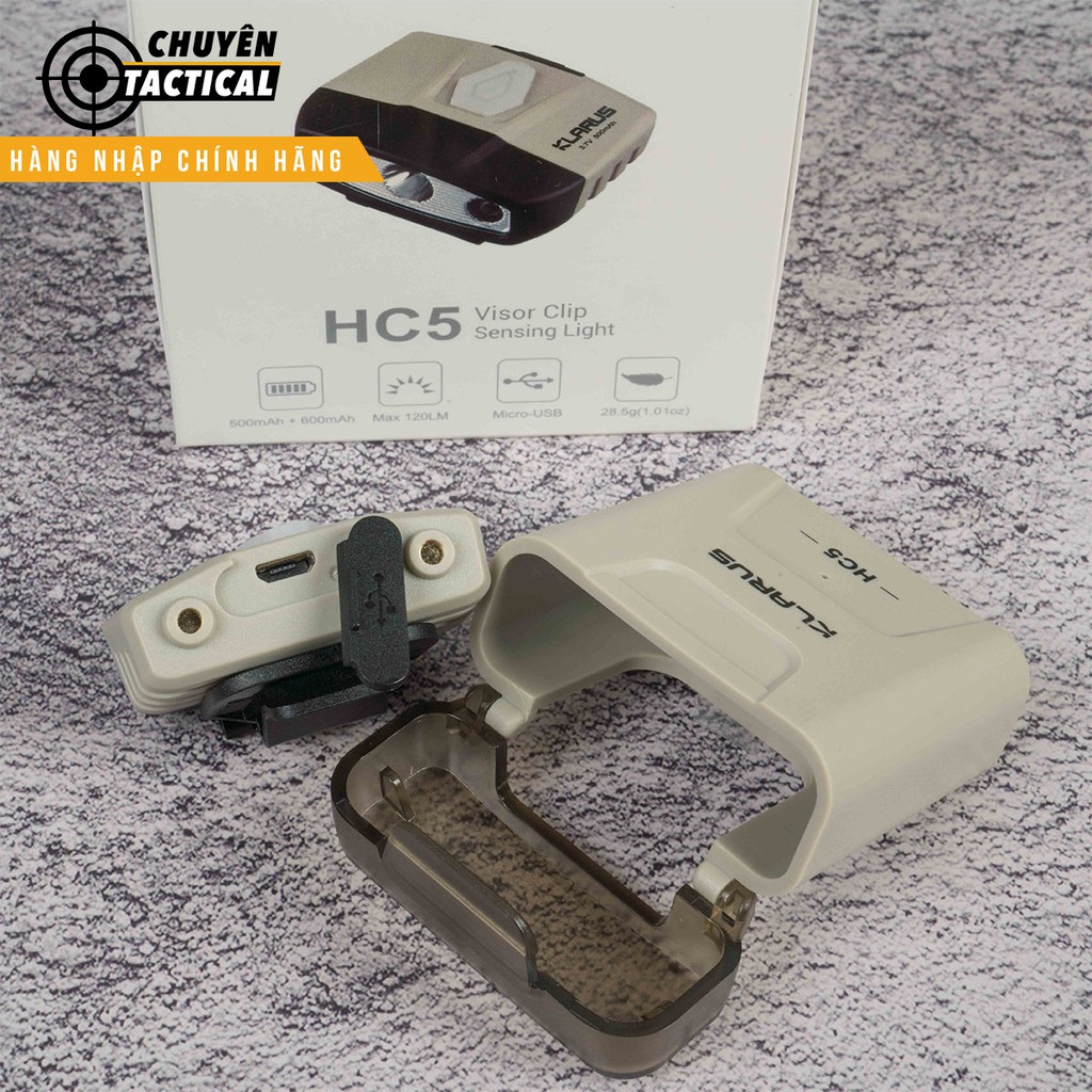 [HÀNG HOT] KLARUS HC5 - Đèn pin và đèn sạc cài mũ cảm biến chuyển động siêu nhẹ sáng 120 lumen chiếu 13.5h sạc USB