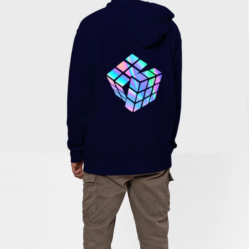 Áo Khoác Hoodie Phản Quang Rubik Unisex Freesize Dưới 70 Kg