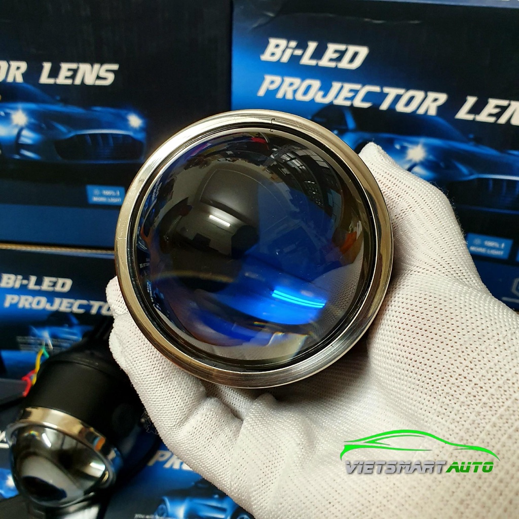 Đèn bi gầm LED 3 màu 3 chế độ pha cos LENS TÍM phá sương chống chói