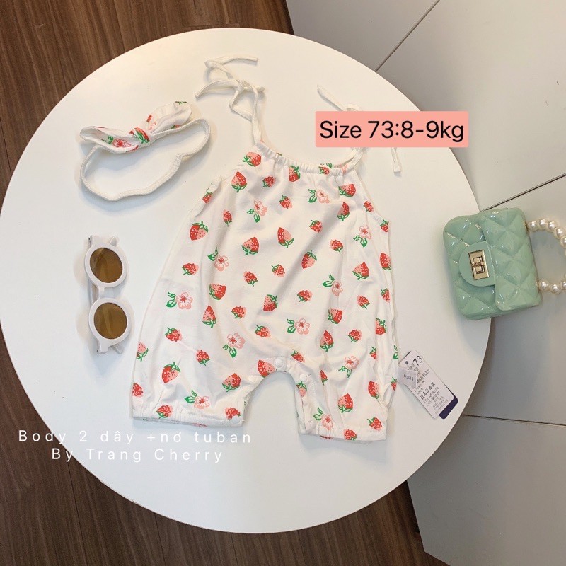 Body 2 Dây Kèm Nơ Tuban Bé Gái Chất Cotton Mịn Đẹp