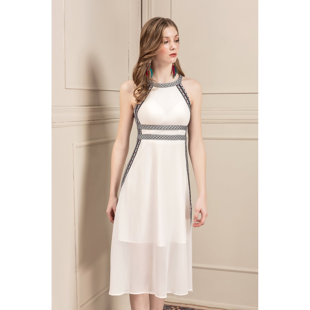 [Mã SKAMSALEP6 giảm 10% tối đa 100K đơn 150K] SÒ VINTAGE - KEVA Đầm voan sát nách phối thổ cẩm | BigBuy360 - bigbuy360.vn