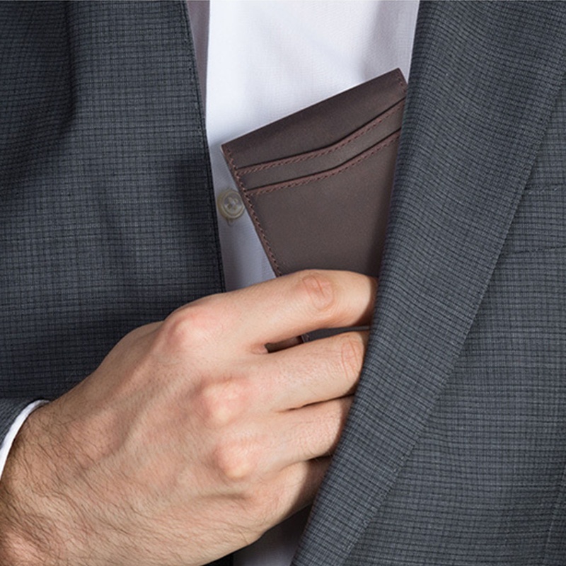 Ví Da PU Gập Đôi Phong Cách Vintage Cho Nam Giá Đỡ