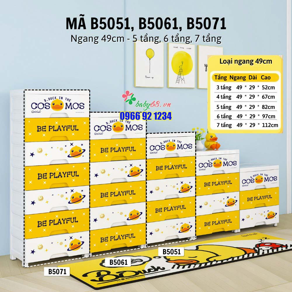 Tủ nhựa B.Duck cho bé - Tủ quần áo cho trẻ em giá gốc tại xưởng nhựa nguyên sinh ABS