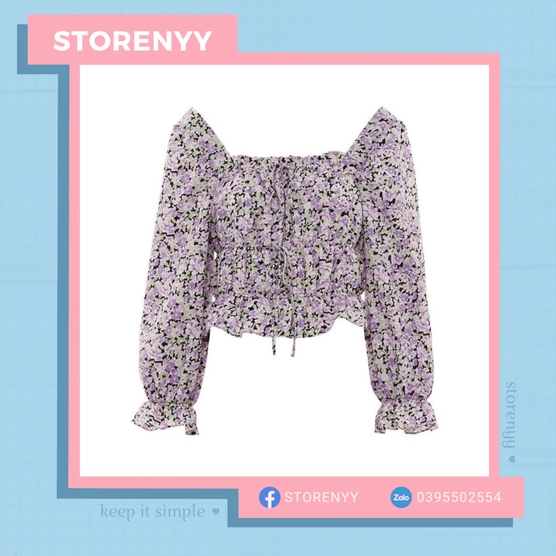Áo Hoa Nhí Tay Dài Phồng PRI • Storenyy