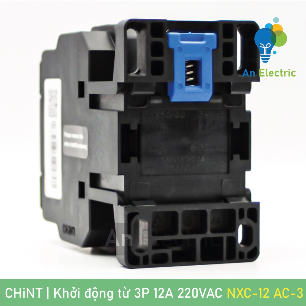 Khởi động từ 3P 12A 220VAC CHINT NXC-12 1NO+1NC AC-3 chuyên dụng điều khiển động cơ