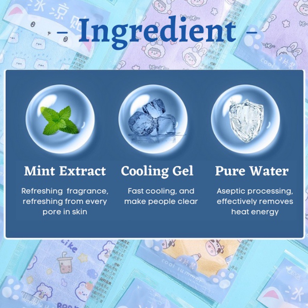 Đệm Gel Làm Mát Bằng Vải Không Dệt In Hoạt Hình Hydrogel Dùng Một Lần