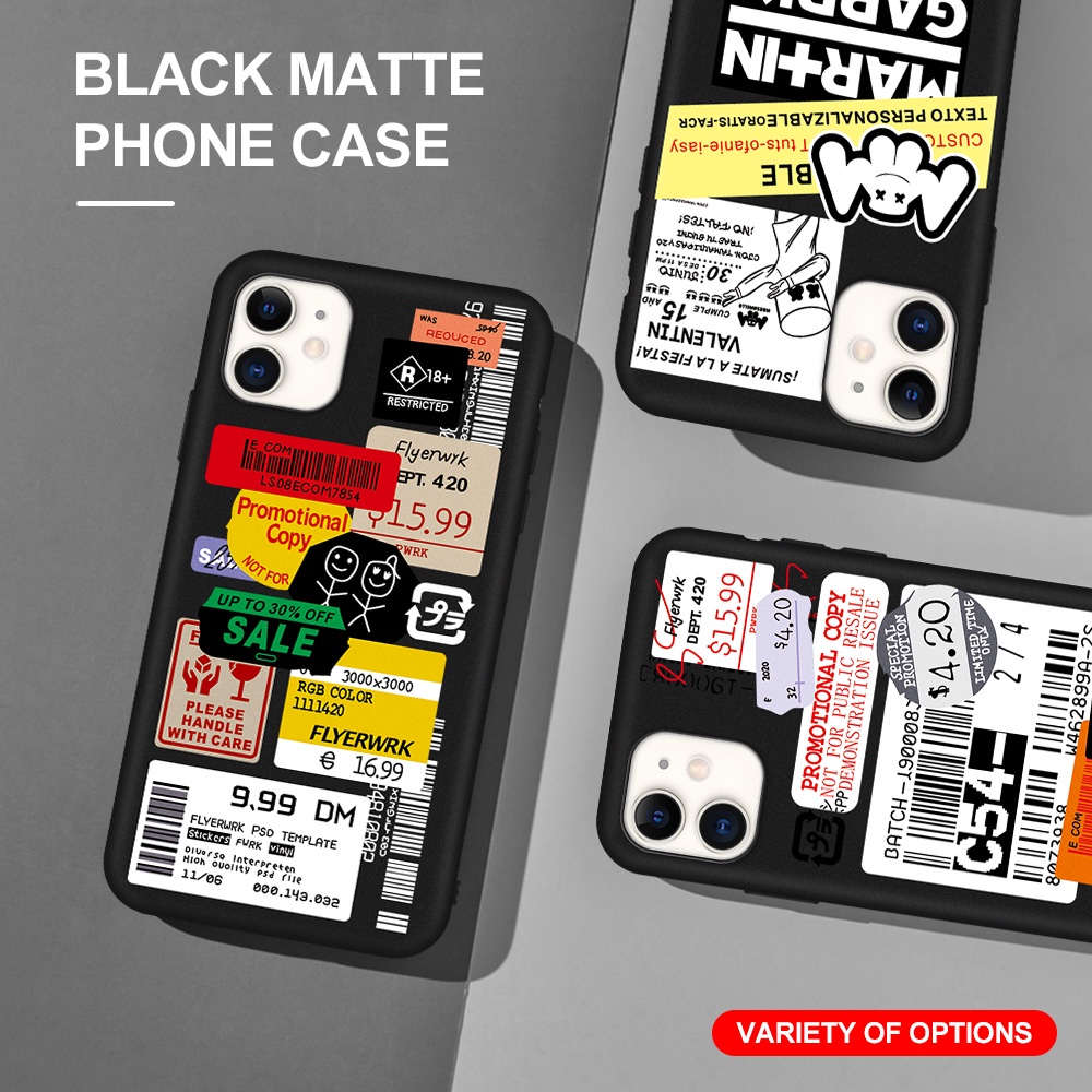 Ốp điện thoại TPU nhám màu đen hình rap cho Samsung Note 10 Plus Note 9 Note 8 Note 20 Ultra Samsung S8 Plus S7 S6 edge S5 Note 5 4 3