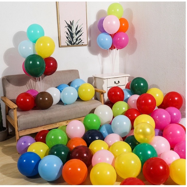 Set 10 bóng bay 12inch đủ màu trang trí sinh nhật, sự kiện, cưới hỏi, khai trương, chụp ảnh kỷ yếu...