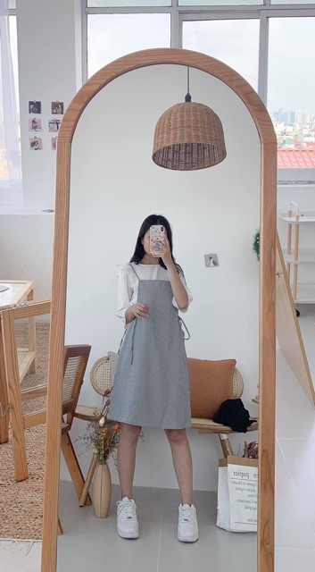 Đầm - Váy hai dây Ulzzang thắt nơ eo ( hình thật, sẵn)