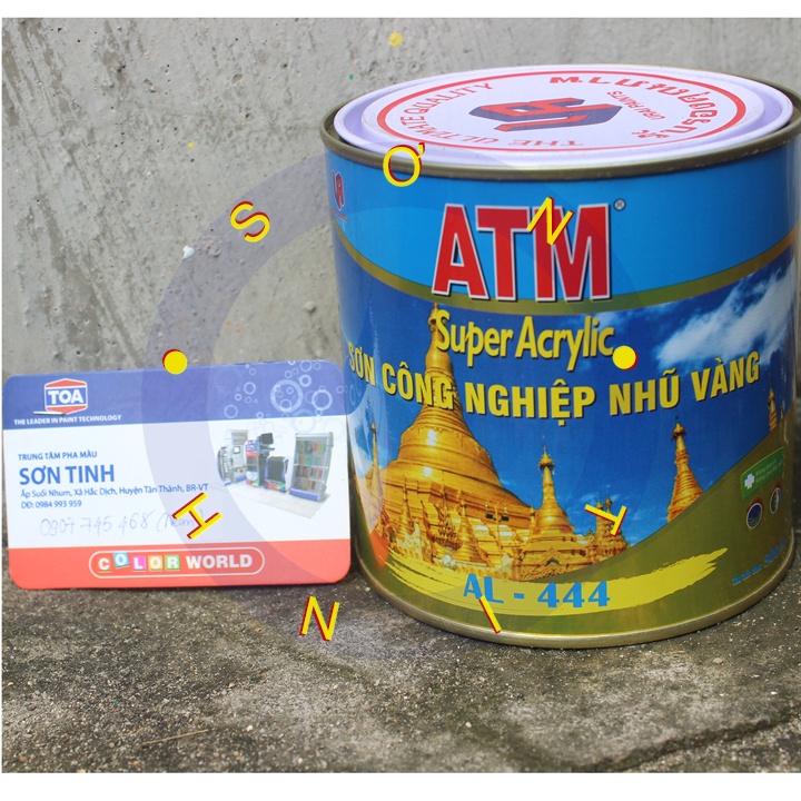 Sơn công nghiệp nhũ vàng ATM 444 (800ml)  cho gỗ, xi măng, kim loại