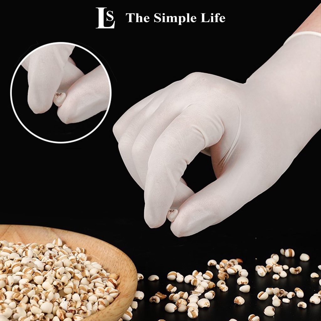 Găng tay cao su 100 cái, găng tay cao su dùng trong thực phẩm, nấu ăn, vệ sinh bếp siêu dai dùng 1 lần [CHÍNH HÃNG]