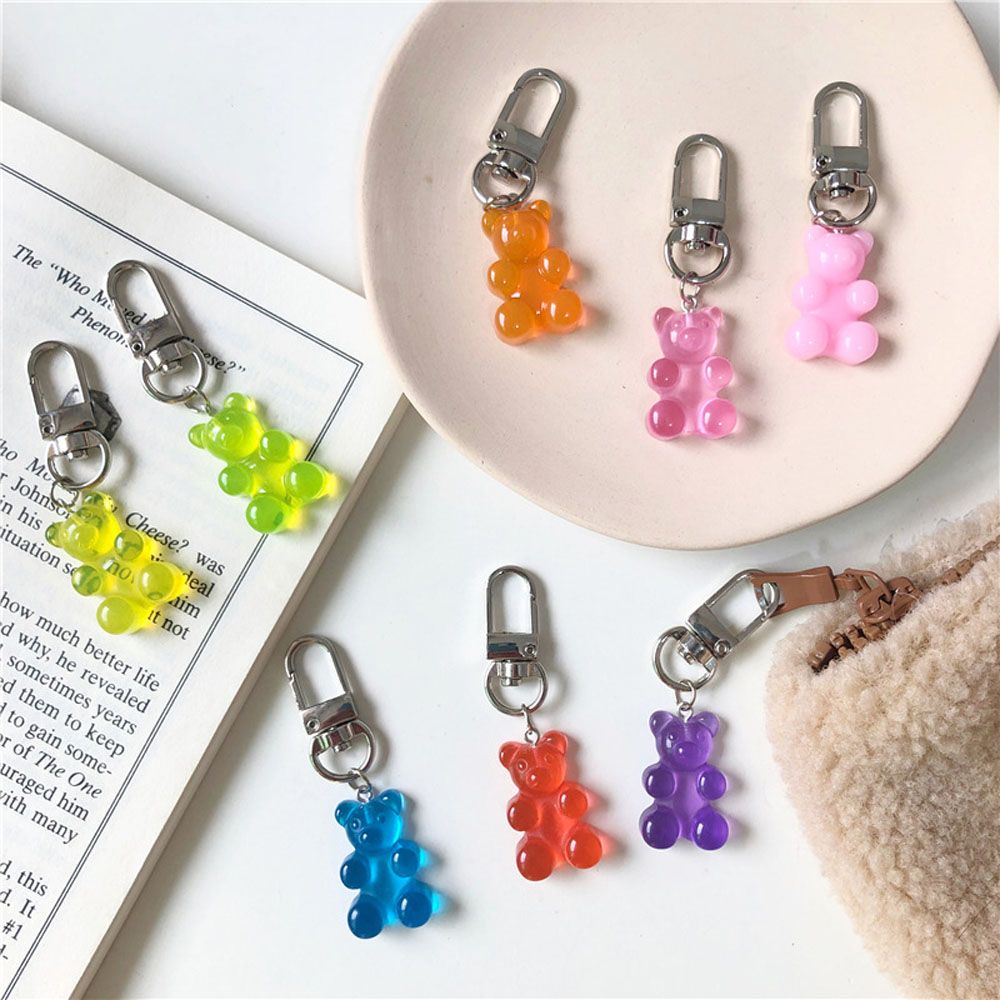 Móc Chìa Khóa Hình Gấu Gummy Nhiều Màu Dễ Thương Cho Nữ