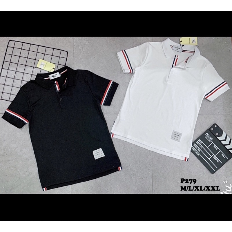 Áo polo thời trang nam có hoạ tiết kẻ vạch đơn giản, Áo cộc có cổ mùa hè phong cách hàn quốc cotton btshop từ 45 đến75kg