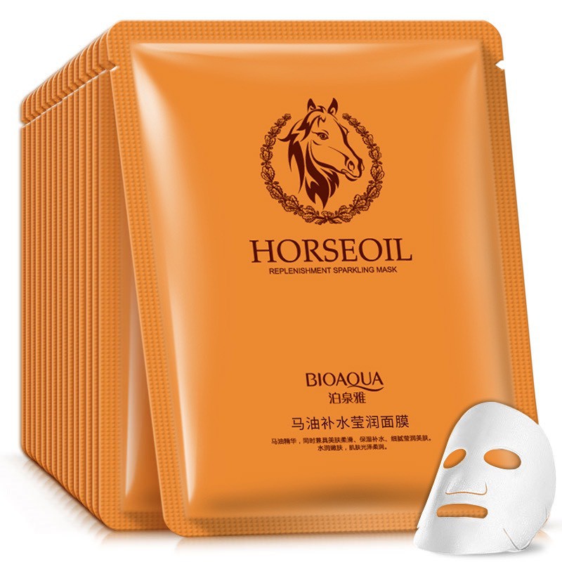 Mặt NẠ Dưỡng Da, TRẮNG DA Dầu Ngựa Bioaqua 1 Miếng 40g màu cam