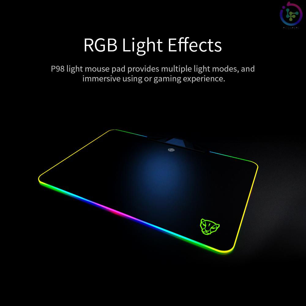 Motospeed P98 RGB Mouse Pad 350 * 250 * 3.5mm Capacitive Touch Switch USB Wired LED RGB Colorful Lighting Gaming Mousepad Mouse Pad Mice Mat for Laptop Computer