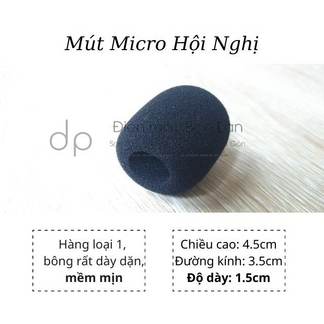 ( 2 cái ) Bông Lọc Micro Hội Nghị Cỗ Ngỗng Cao 4.5cm , Mút Lọc Micro Hội Nghị Nhỏ