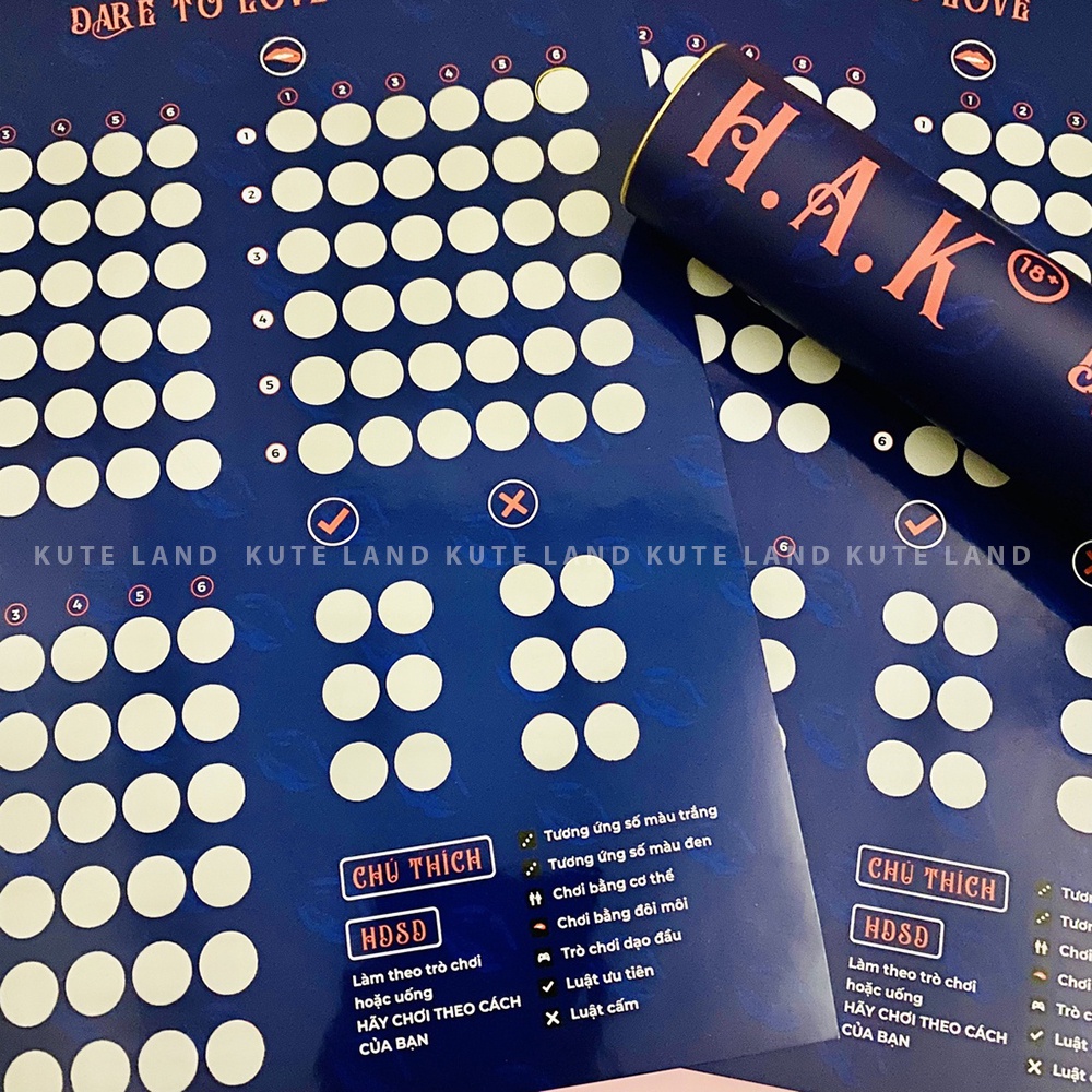 [Che Tên] Bảng Drinking Game Cặp Đôi HAK LOVE Dạo Đầu Tình Yêu Làm Nóng Bầu Không Khí Lãng Mạn Cho Cặp Đôi TM-C-HAK