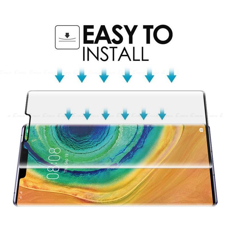 Kính Cường Lực 9H Bảo Vệ Toàn Màn Hình Viền Cong 3D Cho HuaWei Mate 50 40 30 20 Pro Plus Lite RS 40E 30E