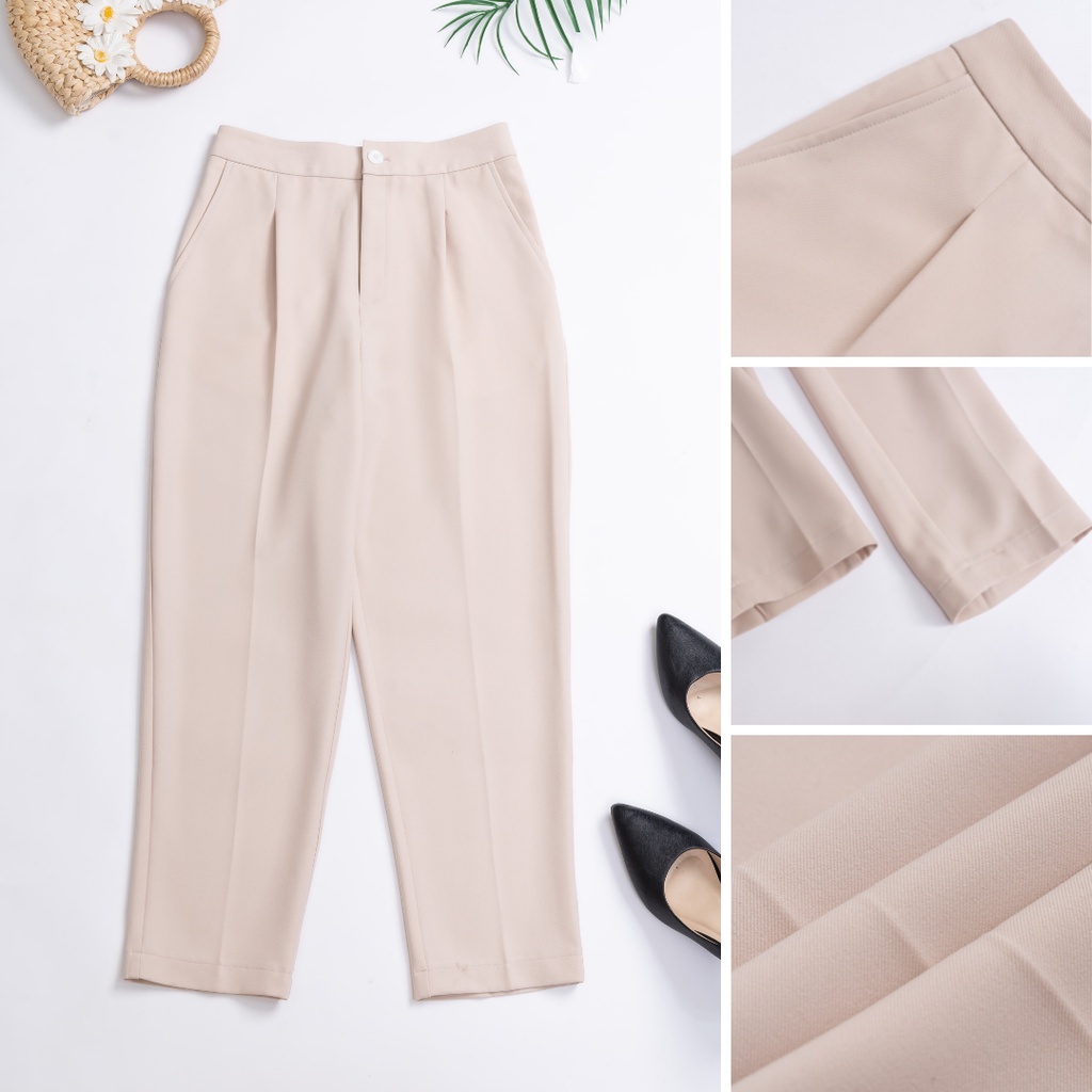 Quần Baggy Nữ Cạp Cao YODY Dáng Công Sở Chất Tuýt Si Không Nhăn Mã SP QAN4122