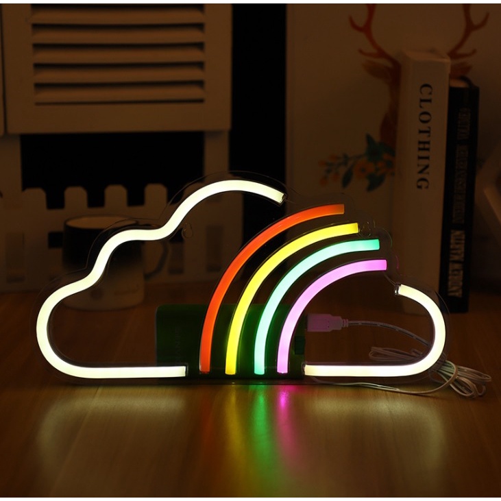 Đèn trang trí nhiều hình, Đèn led Neon light ánh sáng long lanh - BinaShop