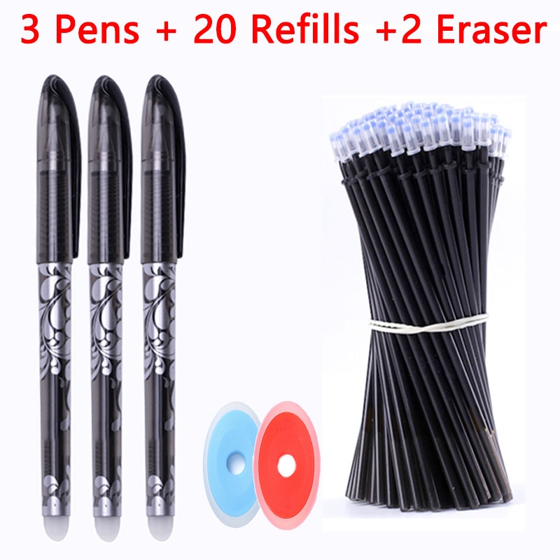 Set bút mực + lõi thay thế + gôm tẩy gồm 25 món tiện dụng dành cho học sinh