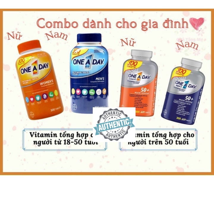 (Chính hãng) Vitamin tổng hợp One A Day Men & Women dành cho nam nữ 300 viên