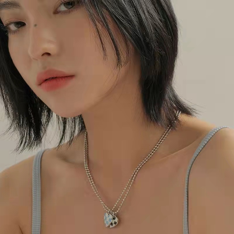 Vòng cổ bạc mặt hình trái tim xinh xắn cho nữ