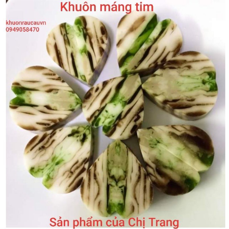 Khuôn rau câu máng hình tim làm thạch vân thủy siêu hot