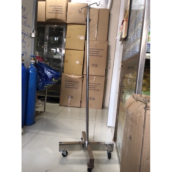 Cây treo truyền dịch inox chân lớn 30x60 tốt y tế, thẩm mỹ,spa, dụng cụ y khoa