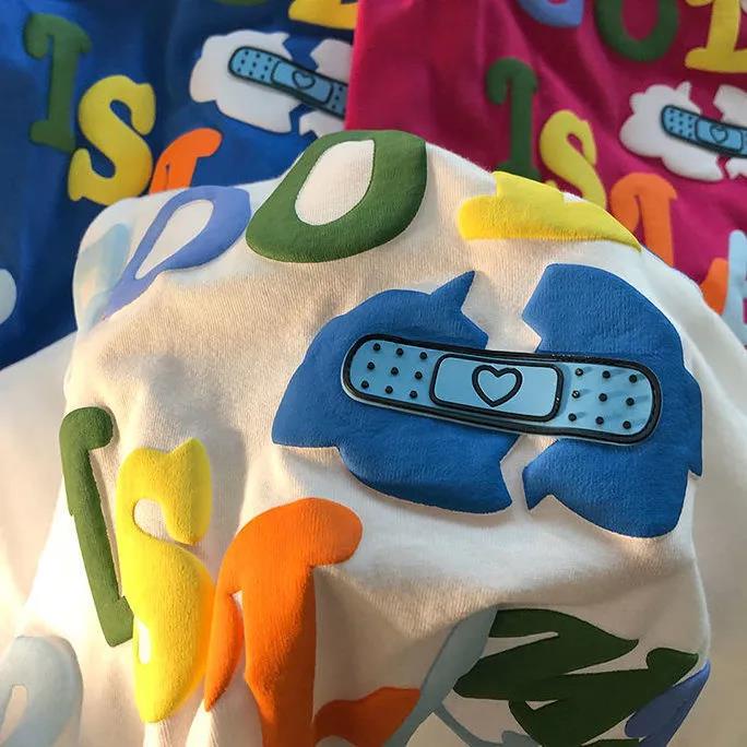 Áo thun Fashmily tay ngắn cổ tròn dáng rộng thời trang mùa hè phong cách Hàn Quốc 2022 cho nữ