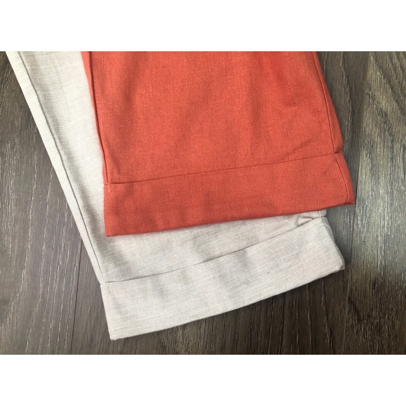Quần baggy trơn nữ ống rộng chất linen Mixxo 2 màu kem,cam đất-hàng xuất xịn
