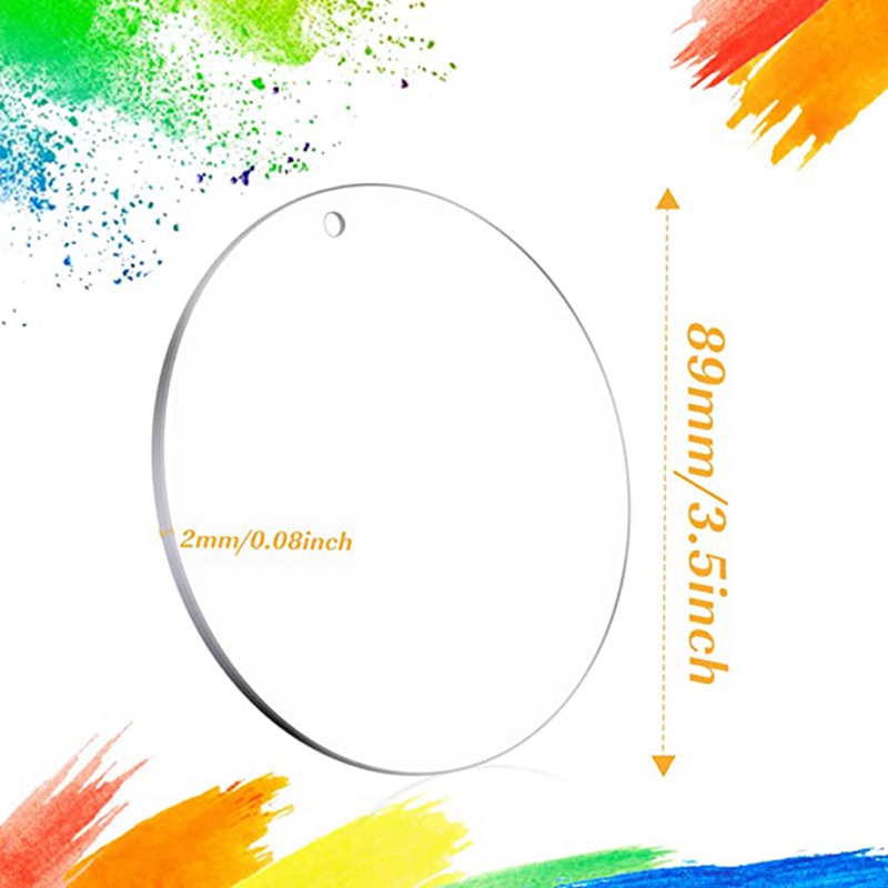 Set 30 Tấm Bảng Acrylic Trống Hình Tròn Có Lỗ Phong Cách Giáng Sinh DIY