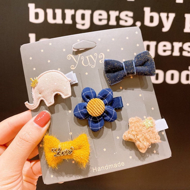 Kẹp tóc cho bé gái họa tiết hoạt hình dễ thương tùy chọn kiểu dáng