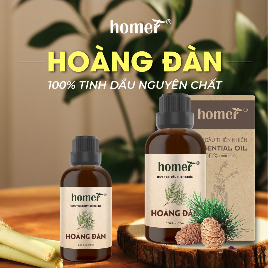 Tinh dầu Hoàng Đàn Ấn Homer 20ml 100ml - Cedarwood Essential Oil